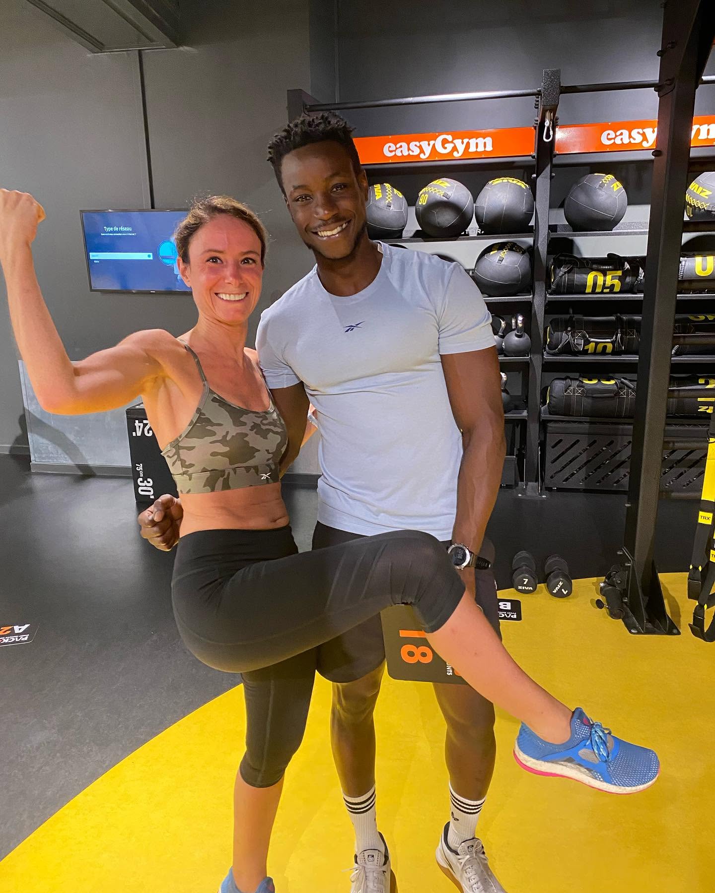 Guilaine Depis, coach sportive à Paris, en séance de renforcement musculaire